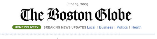 Boston Globe June 19 2009